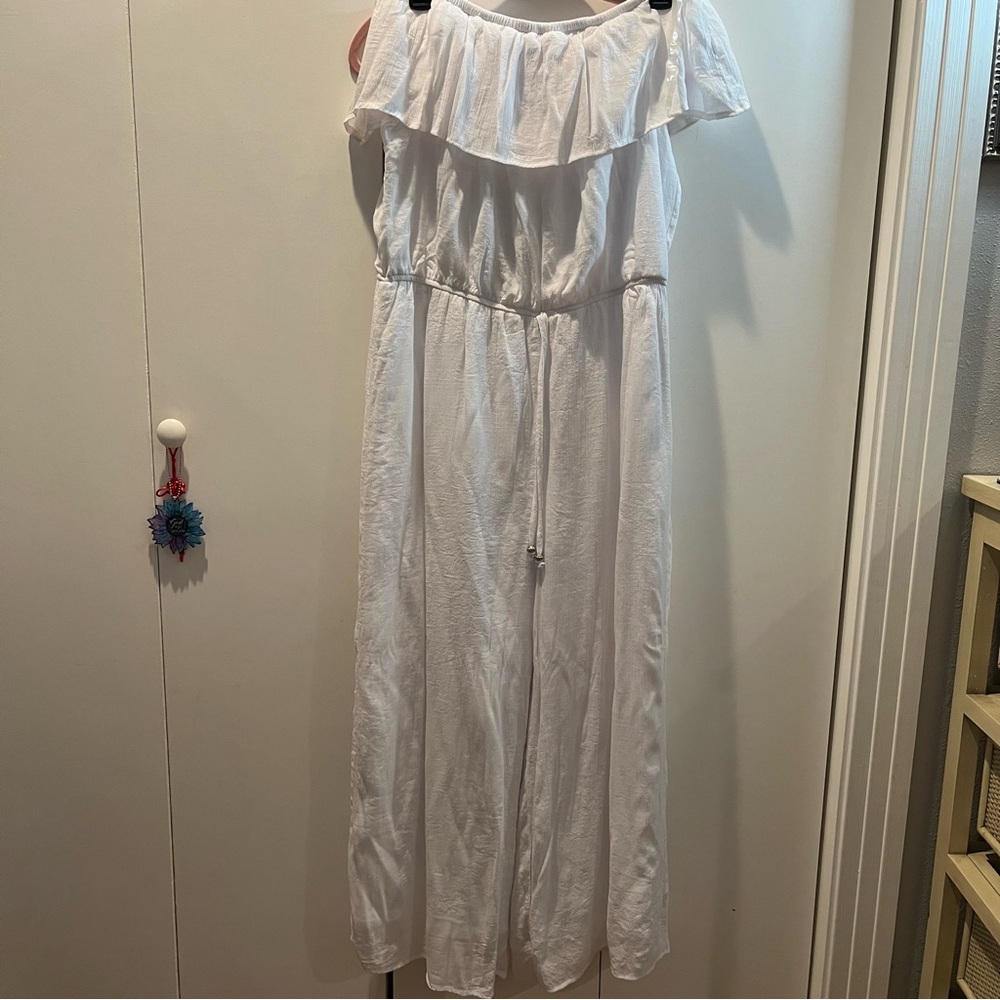 Tacera White Off-Shoulder Jumpsuit